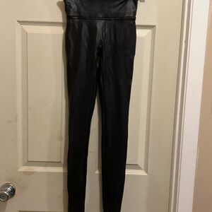 SPANX Black Faux Leather Pants - size xs